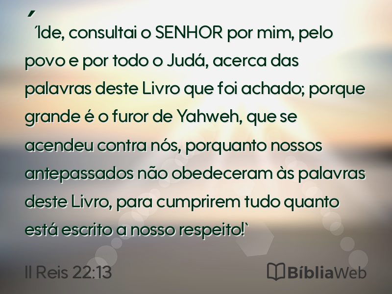 II Reis 22:13 em imagem para compartilhar