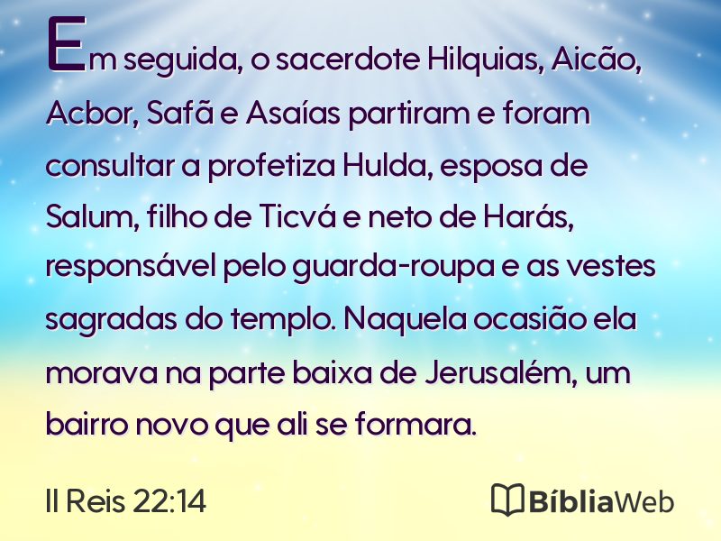 II Reis 22:14 em imagem para compartilhar