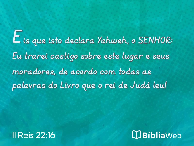 II Reis 22:16 em imagem para compartilhar