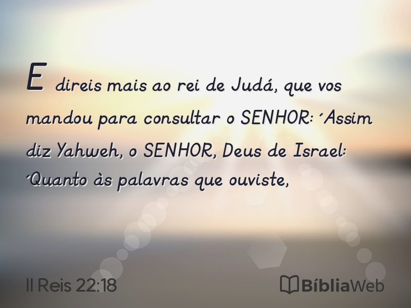 II Reis 22:18 em imagem para compartilhar