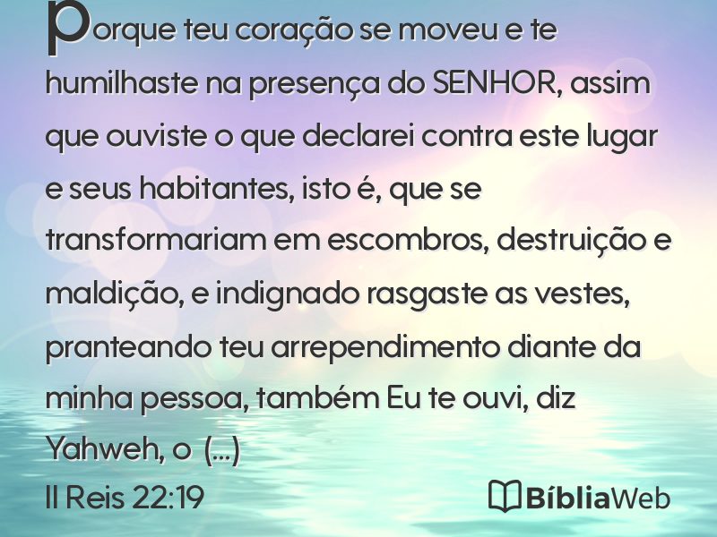 II Reis 22:19 em imagem para compartilhar