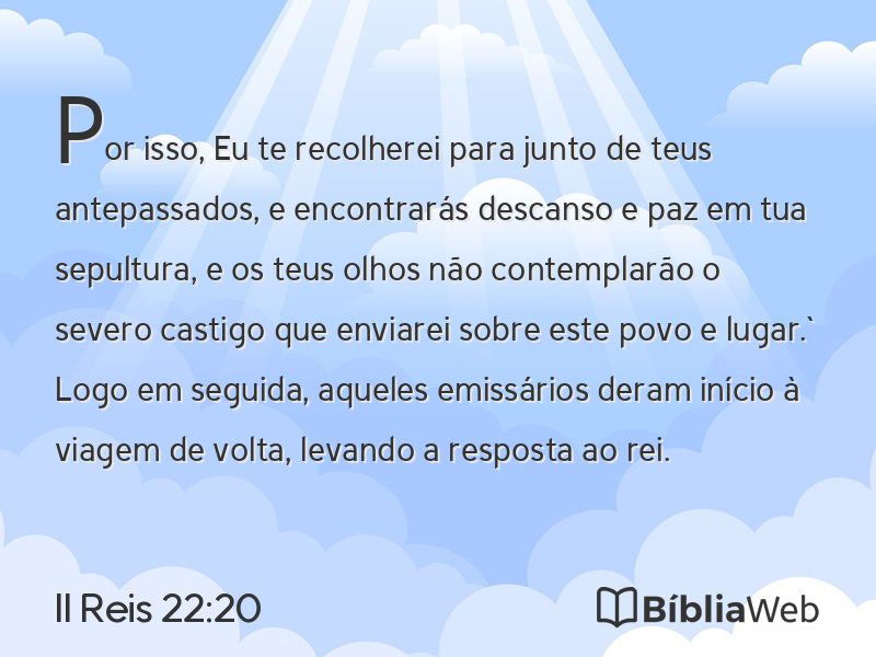 II Reis 22:20 em imagem para compartilhar