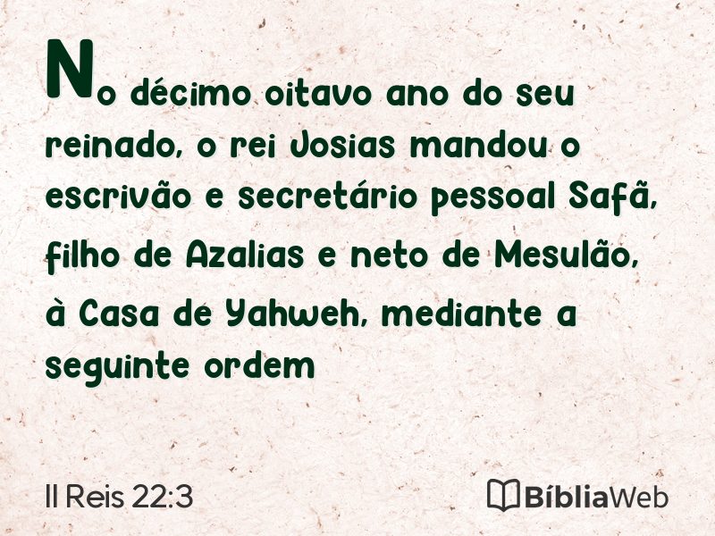 II Reis 22:3 em imagem para compartilhar