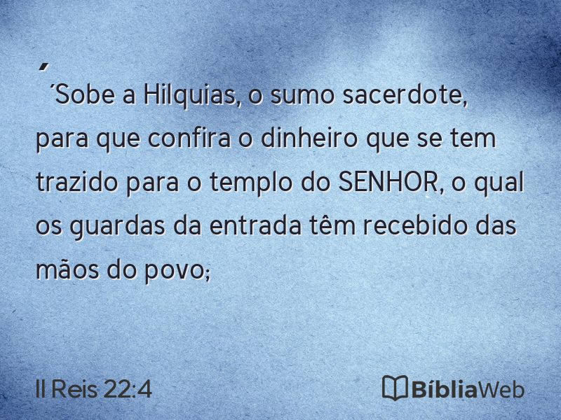 II Reis 22:4 em imagem para compartilhar