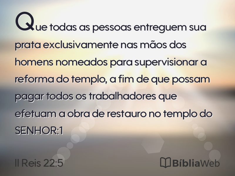 II Reis 22:5 em imagem para compartilhar