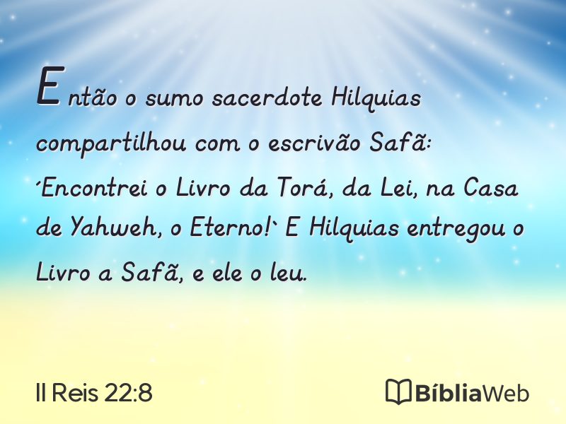 II Reis 22:8 em imagem para compartilhar