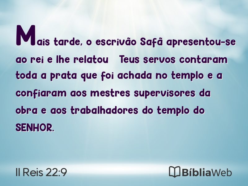 II Reis 22:9 em imagem para compartilhar