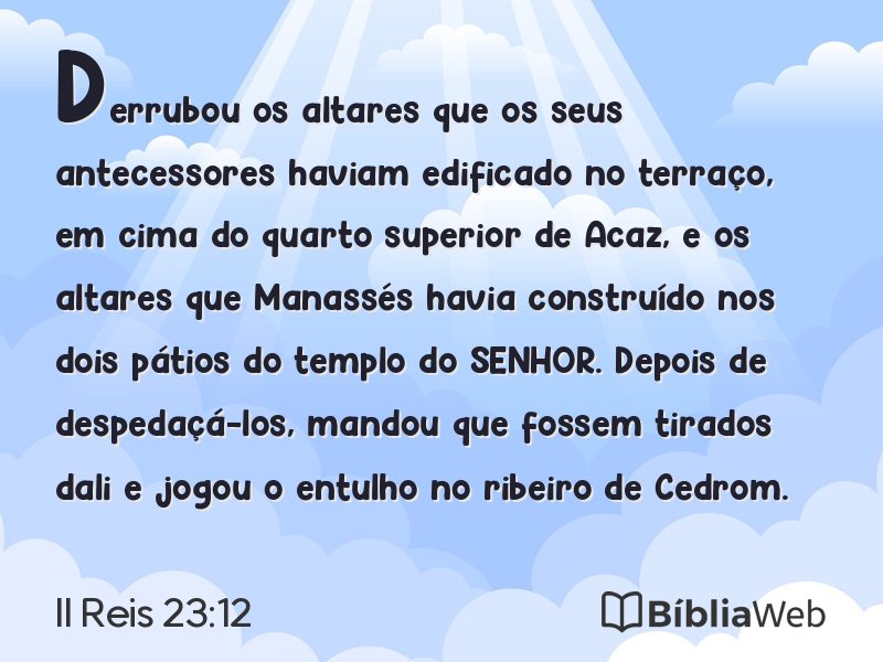II Reis 23:12 em imagem para compartilhar