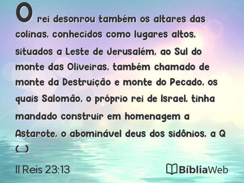 II Reis 23:13 em imagem para compartilhar