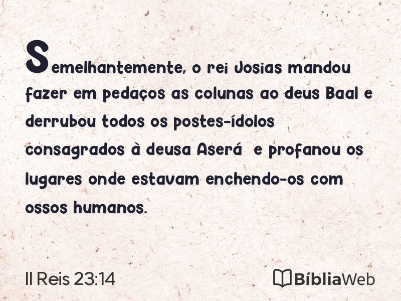 II Reis 23:14 em imagem para compartilhar