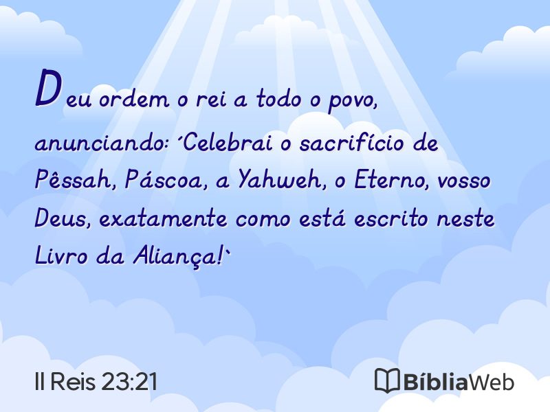II Reis 23:21 em imagem para compartilhar