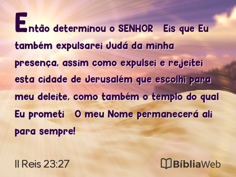 II Reis 23:27 em imagem para compartilhar