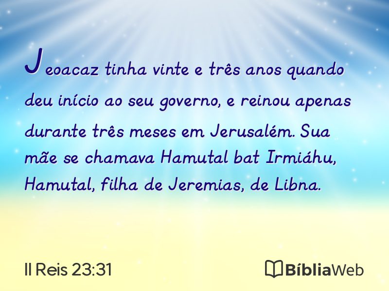 II Reis 23:31 em imagem para compartilhar