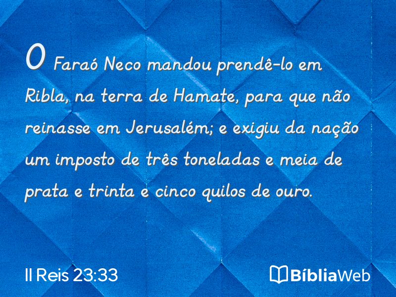 II Reis 23:33 em imagem para compartilhar