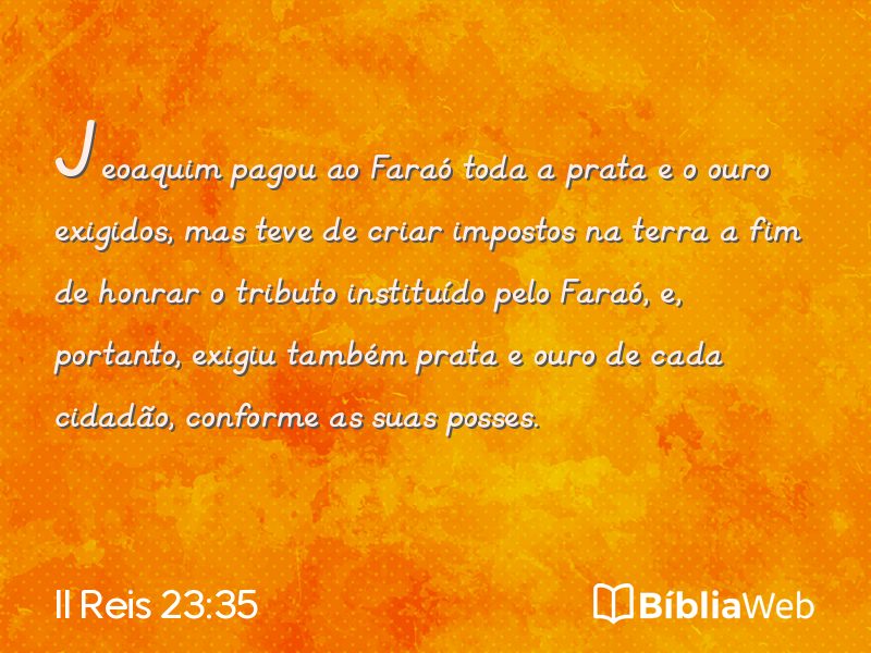 II Reis 23:35 em imagem para compartilhar