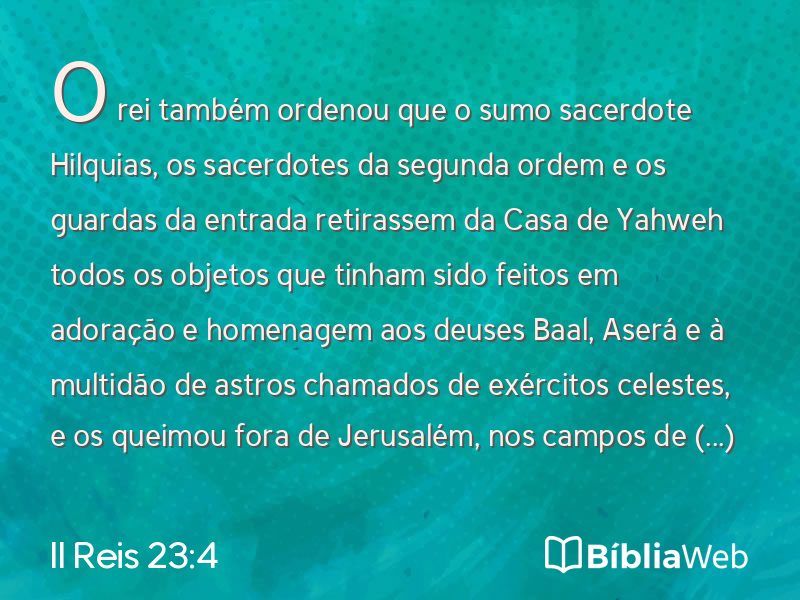 II Reis 23:4 em imagem para compartilhar