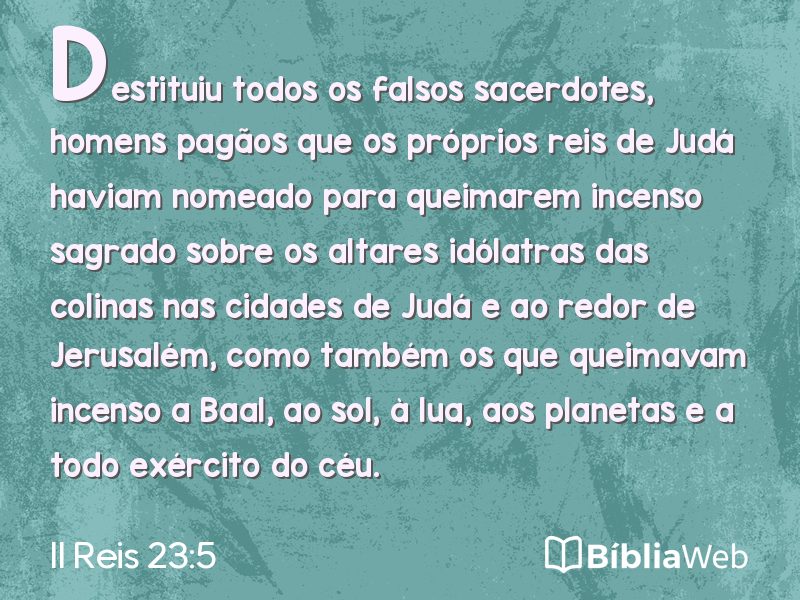 II Reis 23:5 em imagem para compartilhar
