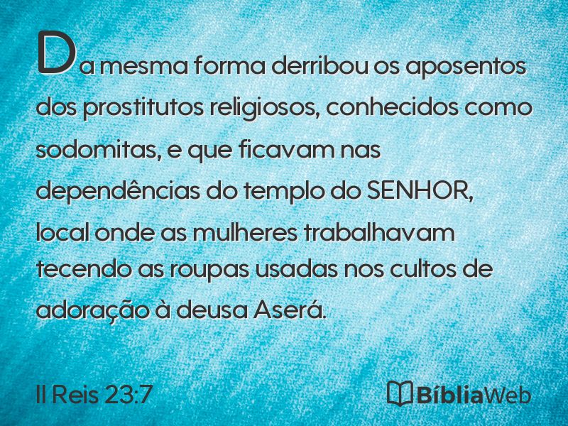 II Reis 23:7 em imagem para compartilhar
