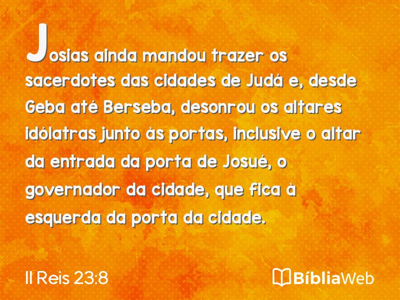 II Reis 23:8 em imagem para compartilhar
