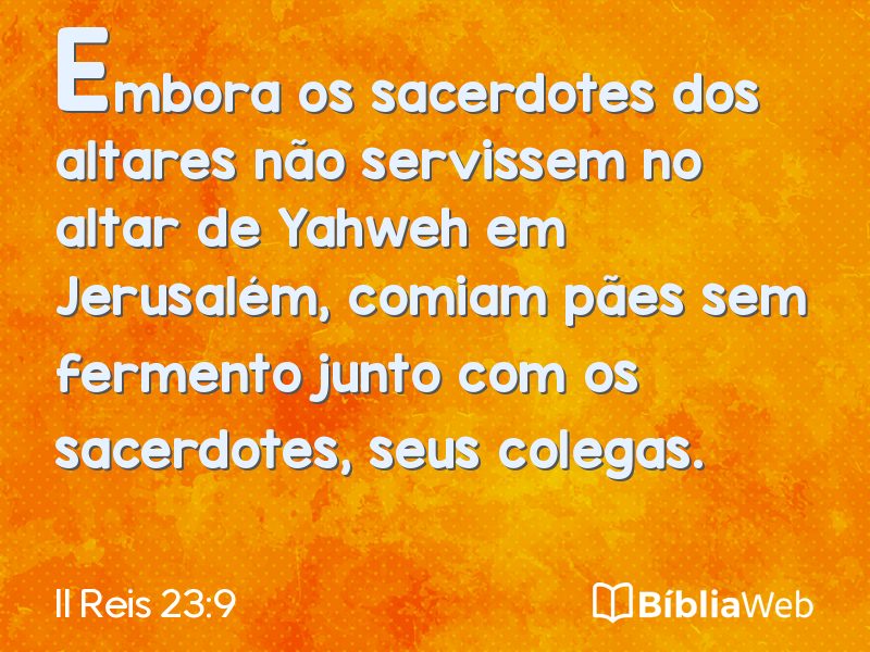 II Reis 23:9 em imagem para compartilhar