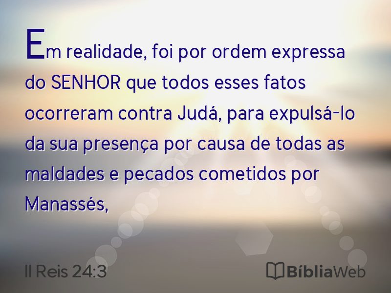 II Reis 24:3 em imagem para compartilhar