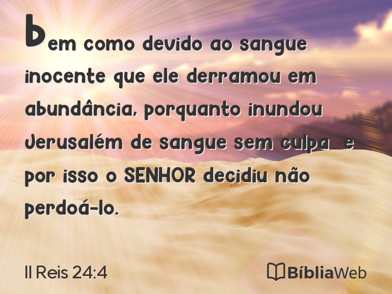 II Reis 24:4 em imagem para compartilhar