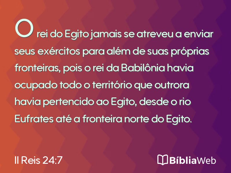 II Reis 24:7 em imagem para compartilhar