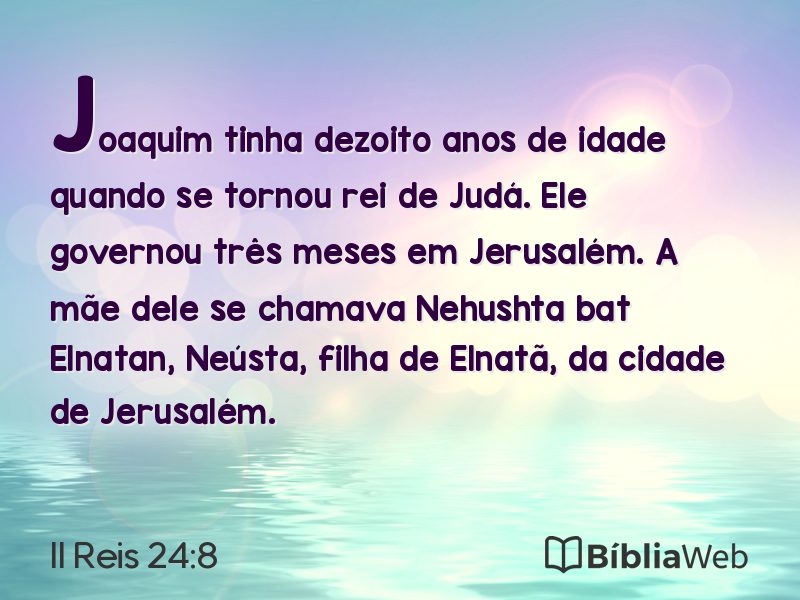 II Reis 24:8 em imagem para compartilhar