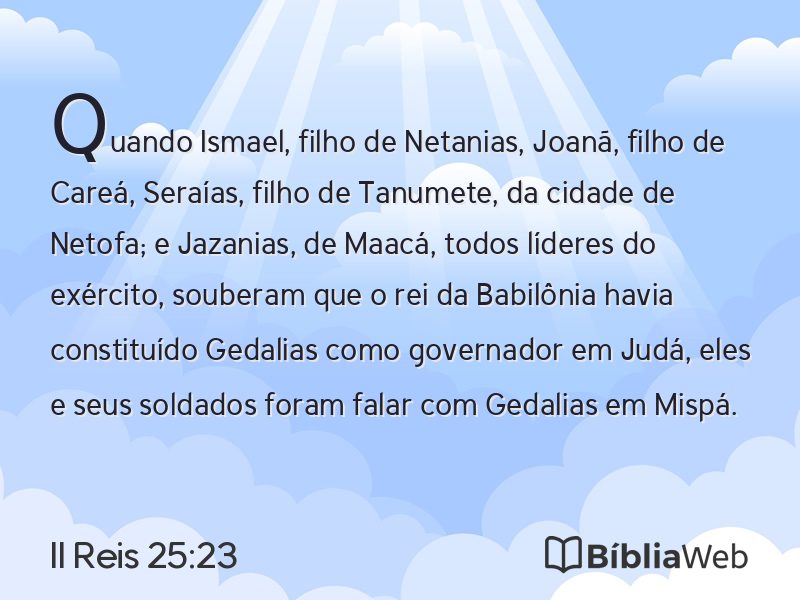 II Reis 25:23 em imagem para compartilhar