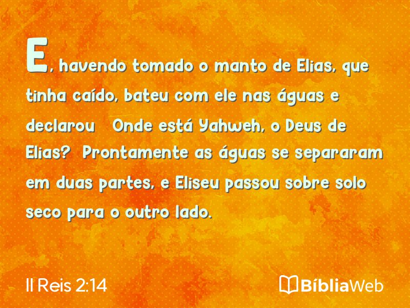 II Reis 2:14 em imagem para compartilhar