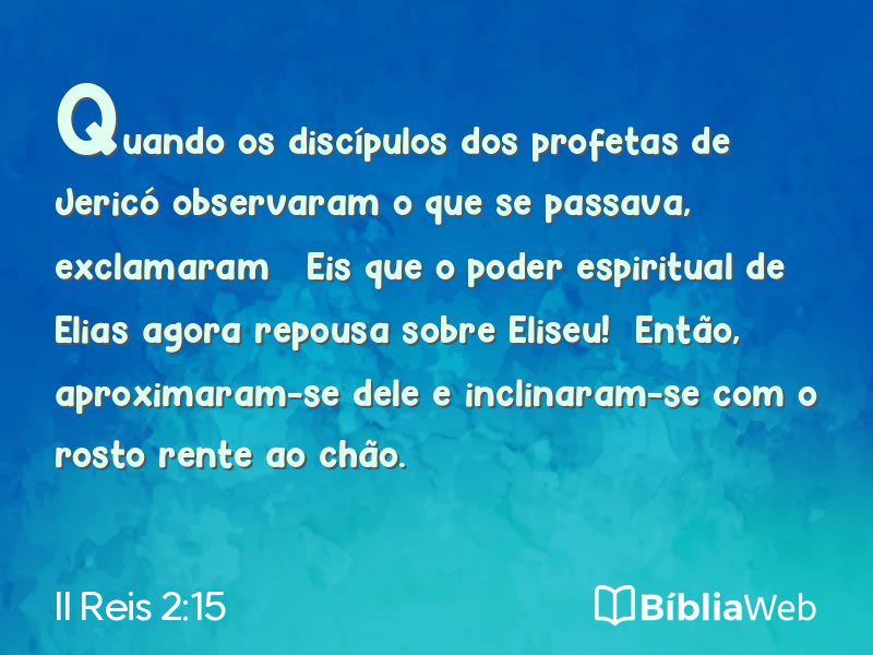 II Reis 2:15 em imagem para compartilhar