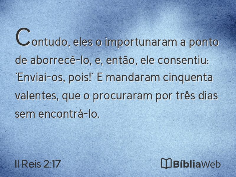 II Reis 2:17 em imagem para compartilhar