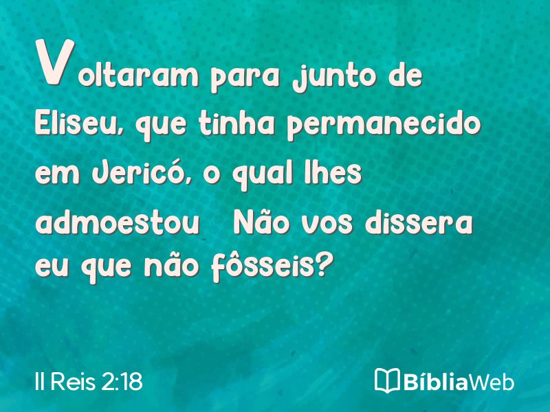 II Reis 2:18 em imagem para compartilhar