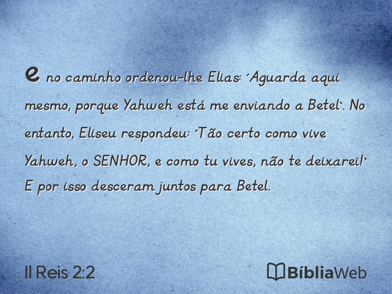 II Reis 2:2 em imagem para compartilhar