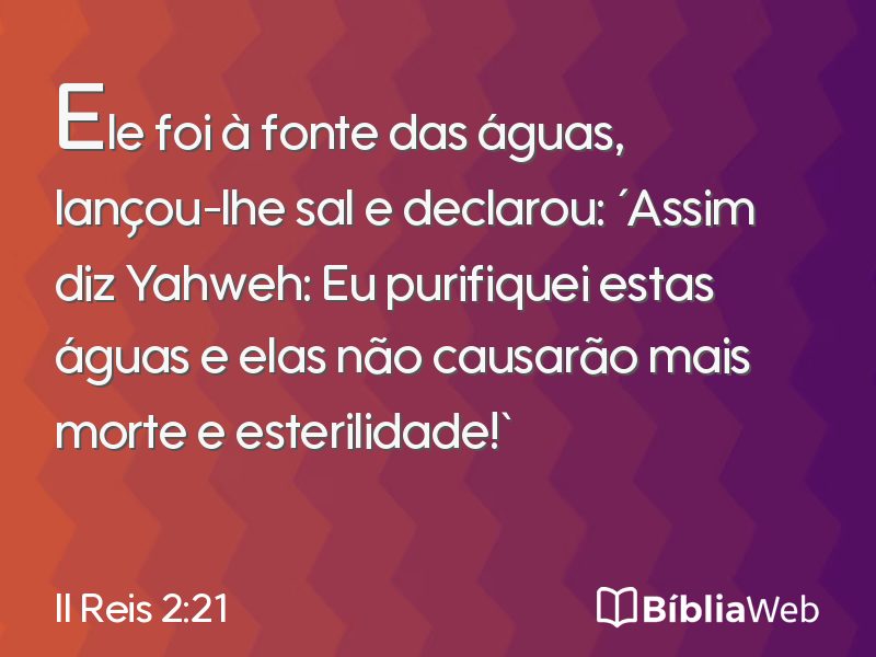II Reis 2:21 em imagem para compartilhar