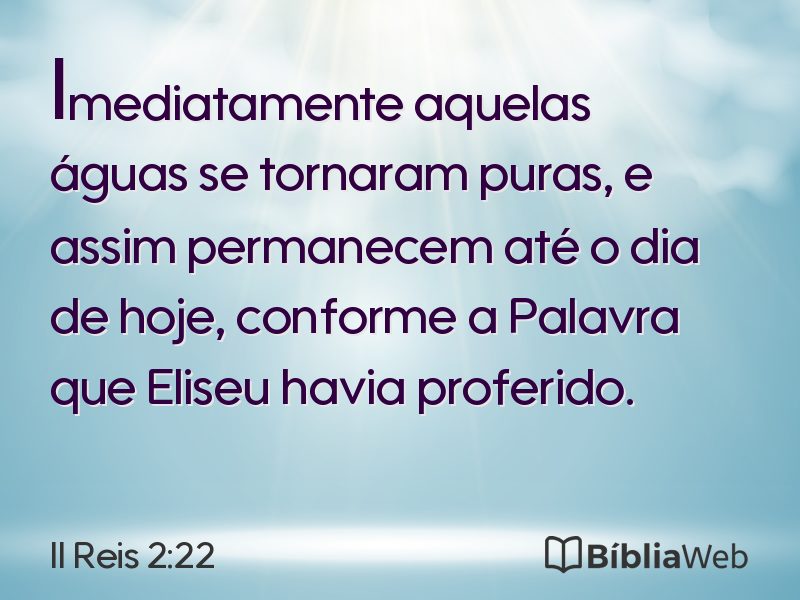 II Reis 2:22 em imagem para compartilhar