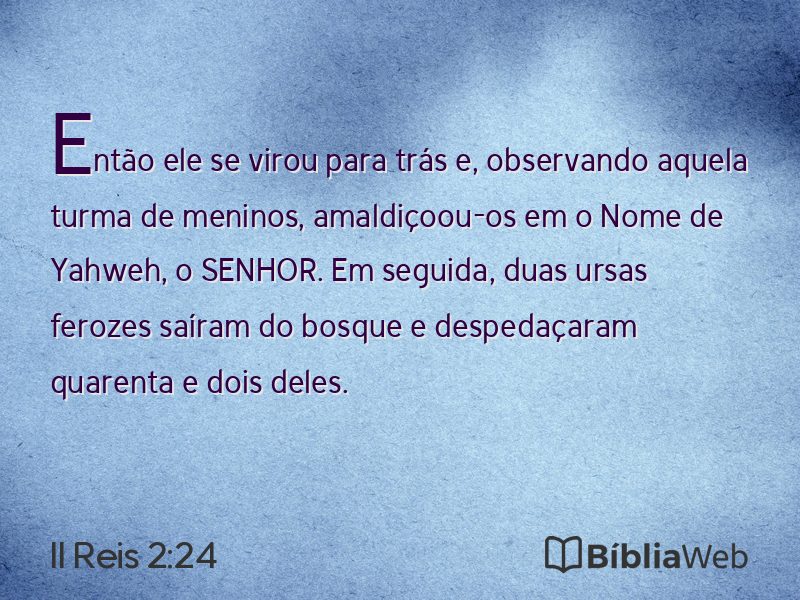 II Reis 2:24 em imagem para compartilhar