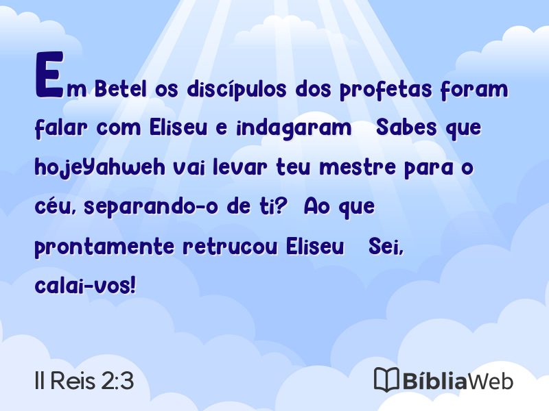 II Reis 2:3 em imagem para compartilhar