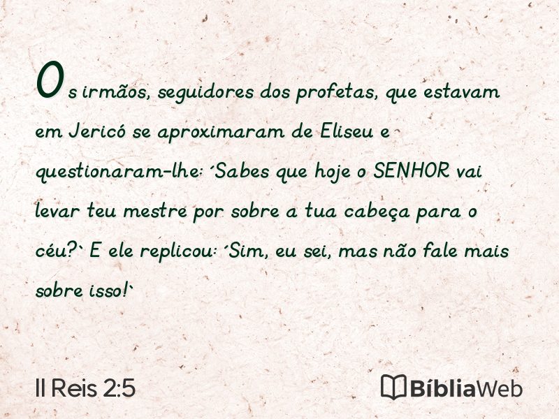 II Reis 2:5 em imagem para compartilhar