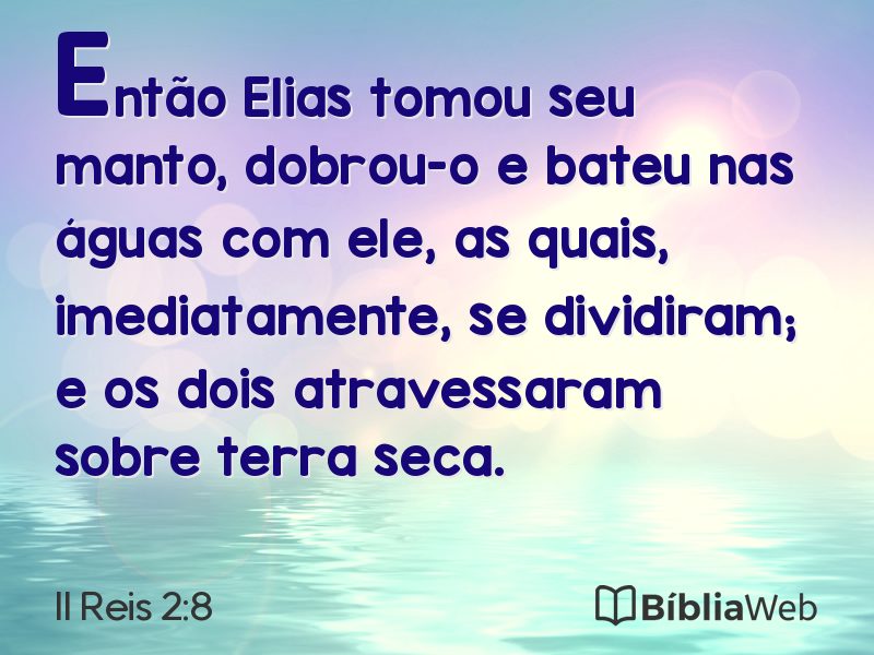 II Reis 2:8 em imagem para compartilhar