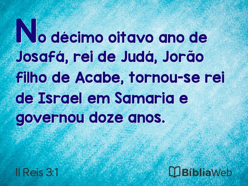 II Reis 3:1 em imagem para compartilhar