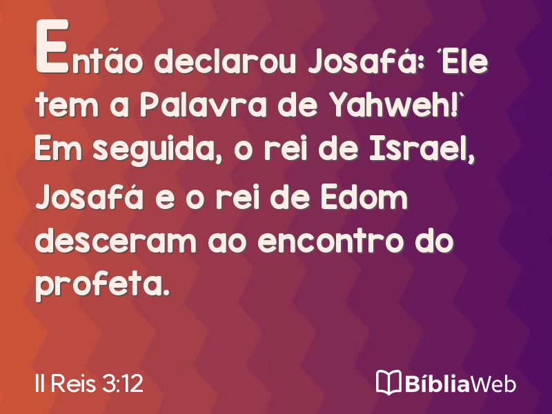 II Reis 3:12 em imagem para compartilhar
