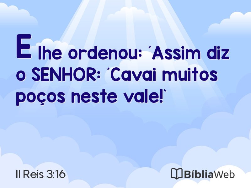 II Reis 3:16 em imagem para compartilhar
