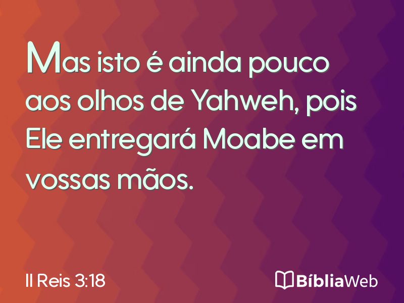 II Reis 3:18 em imagem para compartilhar