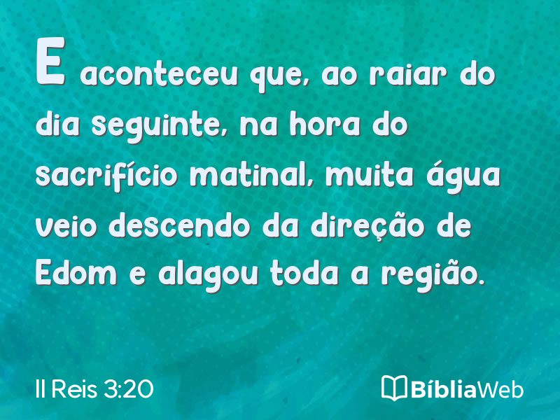 II Reis 3:20 em imagem para compartilhar