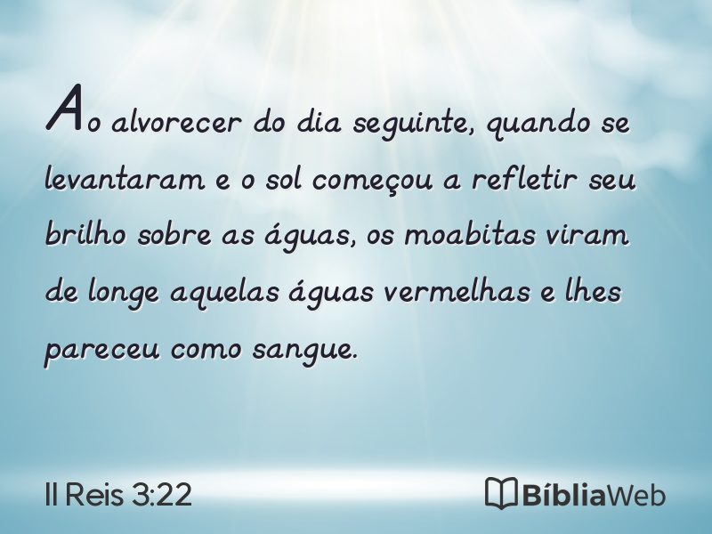 II Reis 3:22 em imagem para compartilhar