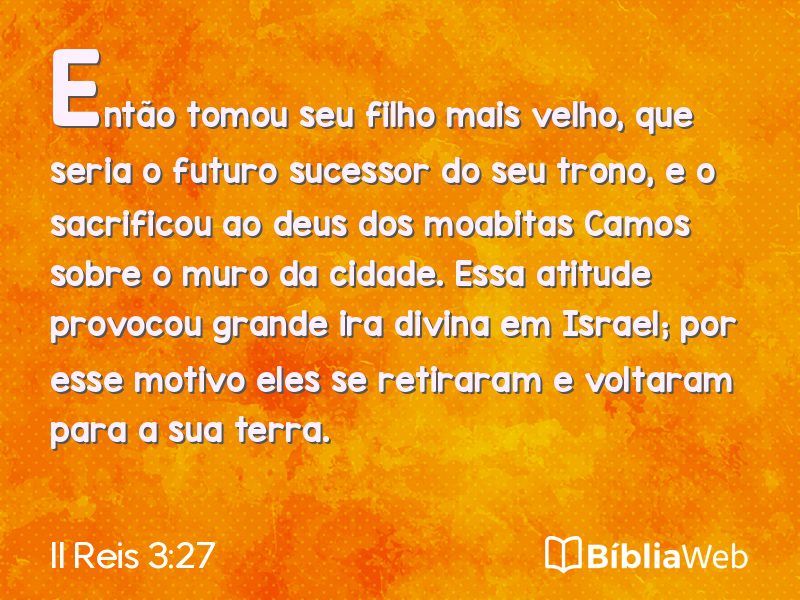 II Reis 3:27 em imagem para compartilhar