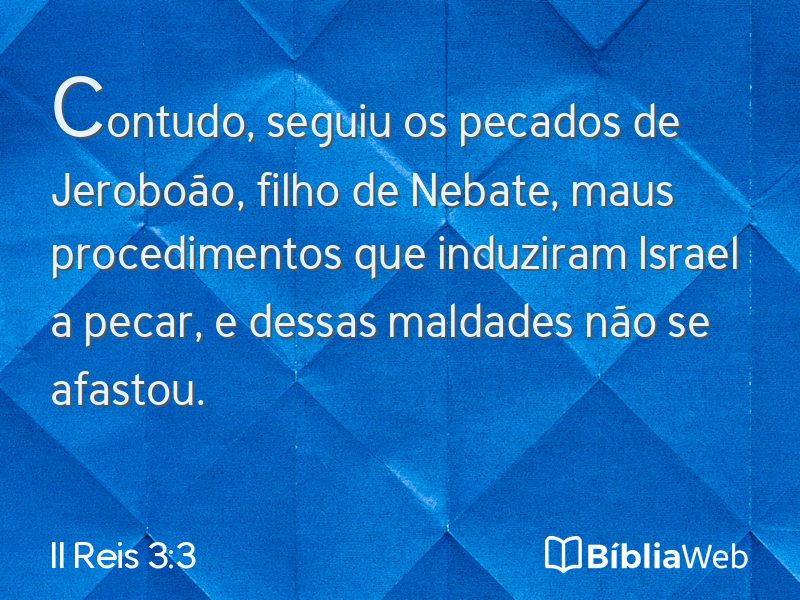II Reis 3:3 em imagem para compartilhar