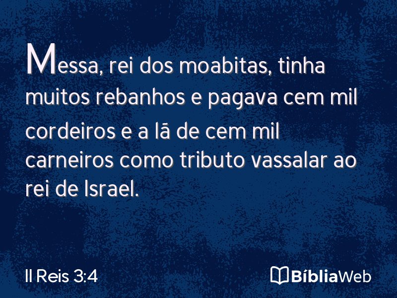 II Reis 3:4 em imagem para compartilhar