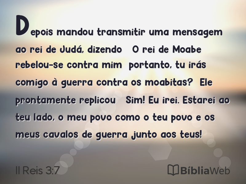 II Reis 3:7 em imagem para compartilhar